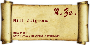 Mill Zsigmond névjegykártya